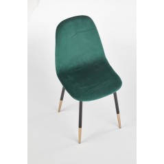 Scaun tapitat living/sufragerie Halmar K379, cadru metal,  stil glamour, 45x48x88x48cm, catifea, verde