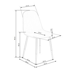 Scaun tapitat living/sufragerie Halmar K379, cadru metal,  stil glamour, 45x48x88x48cm, catifea, verde
