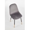 Scaun tapitat living/sufragerie Halmar K379, cadru metal,  stil glamour, 45x48x88x48cm, catifea, gri