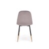 Scaun tapitat living/sufragerie Halmar K379, cadru metal,  stil glamour, 45x48x88x48cm, catifea, gri