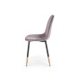 Scaun tapitat pentru living, tapiterie catifea, stil glamour, 45x48x88x48 cm, metal, gri