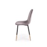 Scaun tapitat living/sufragerie Halmar K379, cadru metal,  stil glamour, 45x48x88x48cm, catifea, gri