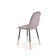 Scaun tapitat living/sufragerie Halmar K379, cadru metal,  stil glamour, 45x48x88x48cm, catifea, gri