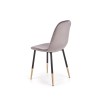 Scaun tapitat living/sufragerie Halmar K379, cadru metal,  stil glamour, 45x48x88x48cm, catifea, gri