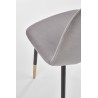 Scaun tapitat living/sufragerie Halmar K379, cadru metal,  stil glamour, 45x48x88x48cm, catifea, gri