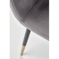 Scaun tapitat living/sufragerie Halmar K379, cadru metal,  stil glamour, 45x48x88x48cm, catifea, gri