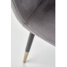 Scaun tapitat living/sufragerie Halmar K379, cadru metal,  stil glamour, 45x48x88x48cm, catifea, gri