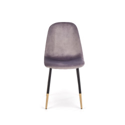 Scaun tapitat living/sufragerie Halmar K379, cadru metal,  stil glamour, 45x48x88x48cm, catifea, gri