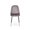 Scaun tapitat living/sufragerie Halmar K379, cadru metal,  stil glamour, 45x48x88x48cm, catifea, gri