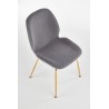 Scaun tapitat living/sufragerie Halmar K381, cadru metal,  stil glamour, 48x58x88x49cm, catifea, gri