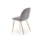 Scaun glamour tapitat cu catifea, cadru metalic cromat auriu, accesorii antiderapante, 48x58x88x49 cm, gri