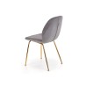 Scaun tapitat living/sufragerie Halmar K381, cadru metal,  stil glamour, 48x58x88x49cm, catifea, gri