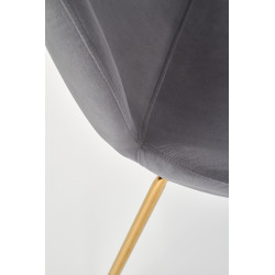Scaun tapitat living/sufragerie Halmar K381, cadru metal,  stil glamour, 48x58x88x49cm, catifea, gri