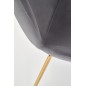 Scaun glamour tapitat cu catifea, cadru metalic cromat auriu, accesorii antiderapante, 48x58x88x49 cm, gri