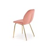 Scaun tapitat living/sufragerie Halmar K381, cadru metal, stil glamour, 48x58x88x49cm, catifea, roz