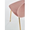 Scaun tapitat living/sufragerie Halmar K381, cadru metal, stil glamour, 48x58x88x49cm, catifea, roz