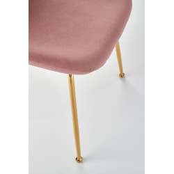 Scaun tapitat living/sufragerie Halmar K381, cadru metal,  stil glamour, 48x58x88x49cm, catifea, roz