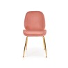 Scaun tapitat living/sufragerie Halmar K381, cadru metal, stil glamour, 48x58x88x49cm, catifea, roz