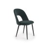 Scaun tapitat living/sufragerie Halmar K384, cadru metal, stil clasic, 54x57x84x48cm, catifea, verde