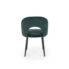 Scaun tapitat living/sufragerie Halmar K384, cadru metal,  stil clasic, 54x57x84x48cm, catifea, verde