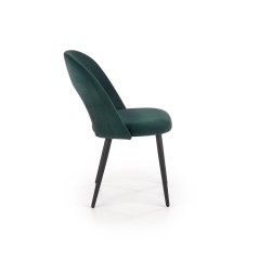 Scaun tapitat living/sufragerie Halmar K384, cadru metal,  stil clasic, 54x57x84x48cm, catifea, verde