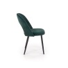 Scaun tapitat living/sufragerie Halmar K384, cadru metal, stil clasic, 54x57x84x48cm, catifea, verde
