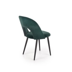 Scaun tapitat living/sufragerie Halmar K384, cadru metal,  stil clasic, 54x57x84x48cm, catifea, verde