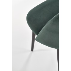 Scaun tapitat living/sufragerie Halmar K384, cadru metal,  stil clasic, 54x57x84x48cm, catifea, verde