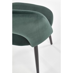 Scaun tapitat living/sufragerie Halmar K384, cadru metal,  stil clasic, 54x57x84x48cm, catifea, verde