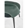 Scaun tapitat living/sufragerie Halmar K384, cadru metal, stil clasic, 54x57x84x48cm, catifea, verde