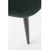 Scaun tapitat living/sufragerie Halmar K384, cadru metal, stil clasic, 54x57x84x48cm, catifea, verde