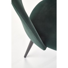 Scaun tapitat living/sufragerie Halmar K384, cadru metal,  stil clasic, 54x57x84x48cm, catifea, verde