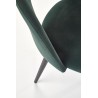 Scaun tapitat living/sufragerie Halmar K384, cadru metal, stil clasic, 54x57x84x48cm, catifea, verde