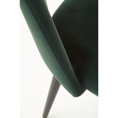 Scaun tapitat living/sufragerie Halmar K384, cadru metal,  stil clasic, 54x57x84x48cm, catifea, verde