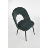 Scaun tapitat living/sufragerie Halmar K384, cadru metal, stil clasic, 54x57x84x48cm, catifea, verde