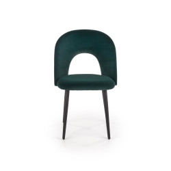 Scaun tapitat living/sufragerie Halmar K384, cadru metal,  stil clasic, 54x57x84x48cm, catifea, verde