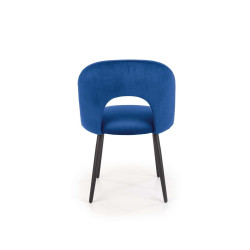 Scaun tapitat living/sufragerie Halmar K384, cadru metal,  stil clasic, 54x57x84x48cm, catifea, albastru