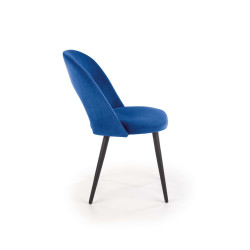 Scaun tapitat living/sufragerie Halmar K384, cadru metal,  stil clasic, 54x57x84x48cm, catifea, albastru