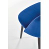 Scaun tapitat living/sufragerie Halmar K384, cadru metal, stil clasic, 54x57x84x48cm, catifea, albastru