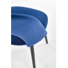 Scaun tapitat living/sufragerie Halmar K384, cadru metal, stil clasic, 54x57x84x48cm, catifea, albastru