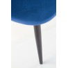 Scaun tapitat living/sufragerie Halmar K384, cadru metal, stil clasic, 54x57x84x48cm, catifea, albastru