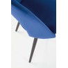 Scaun tapitat living/sufragerie Halmar K384, cadru metal, stil clasic, 54x57x84x48cm, catifea, albastru