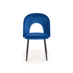 Scaun tapitat living/sufragerie Halmar K384, cadru metal,  stil clasic, 54x57x84x48cm, catifea, albastru