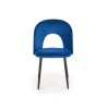 Scaun tapitat living/sufragerie Halmar K384, cadru metal, stil clasic, 54x57x84x48cm, catifea, albastru