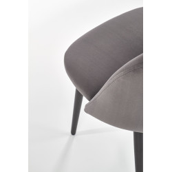 Scaun tapitat living/sufragerie Halmar K384, cadru metal,  stil clasic, 54x57x84x48cm, catifea, gri