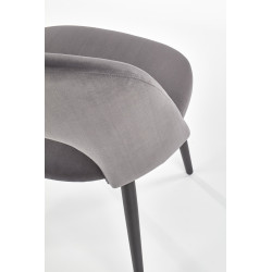 Scaun tapitat living/sufragerie Halmar K384, cadru metal,  stil clasic, 54x57x84x48cm, catifea, gri