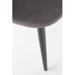 Scaun tapitat living/sufragerie Halmar K384, cadru metal,  stil clasic, 54x57x84x48cm, catifea, gri
