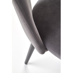 Scaun tapitat living/sufragerie Halmar K384, cadru metal,  stil clasic, 54x57x84x48cm, catifea, gri