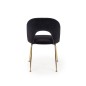 Scaun living Amelie, stil glamour, catifea neagra, cadru otel cromat, inaltime 88 cm