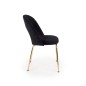 Scaun living Amelie, stil glamour, catifea neagra, cadru otel cromat, inaltime 88 cm
